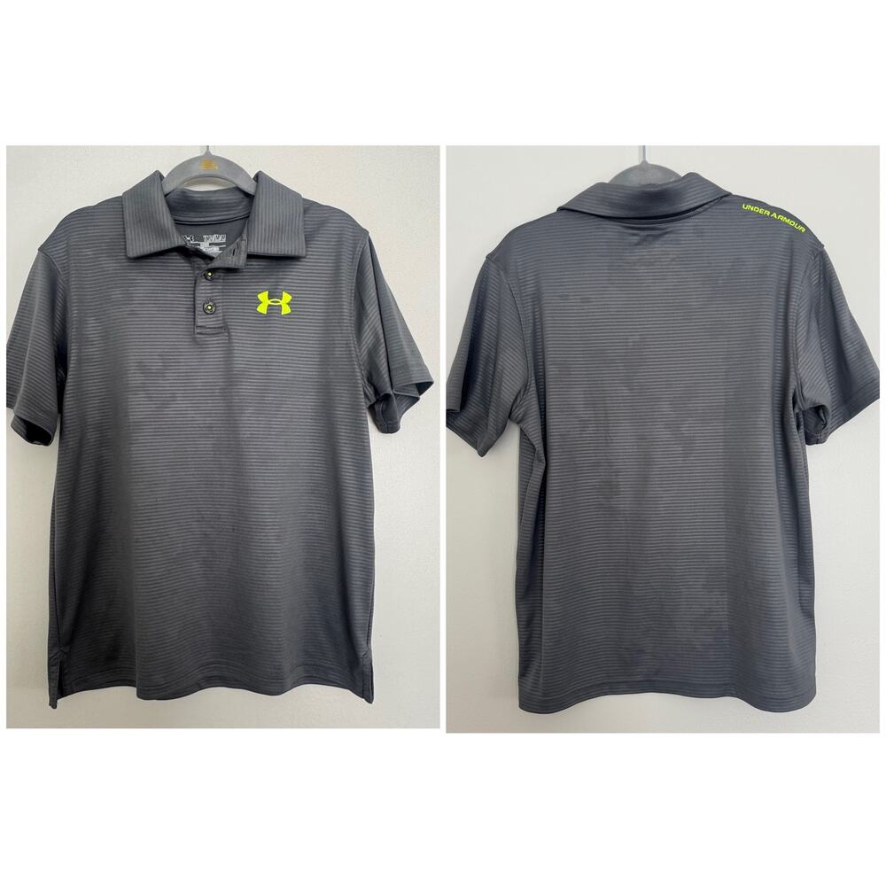 Under Armour Loose Fit, Heatgear Polo in 'Wavey' Gray